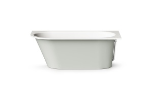 Cast stone bath VARIO L "A" 168x75cm, Glossy Alpine White / Glossy Fog