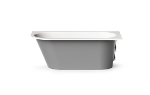 Cast stone bath VARIO L "A" 168x75cm, Glossy Alpine White / Glossy Grey