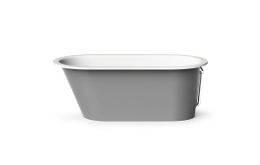 Cast stone bath VARIO L "ABCD" 166x75cm, Glossy Alpine White / Glossy Grey