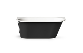 Cast stone bath VARIO L "BC" 168x75cm, Glossy Alpine White / Glossy Black