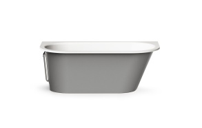 Cast stone bath VARIO L "BC" 168x75cm, Glossy Alpine White / Glossy Grey