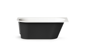 Cast stone bath VARIO L "C" 168x75cm, Glossy Alpine White / Glossy Black