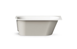 Cast stone bath VARIO L "C" 168x75cm, Glossy Alpine White / Glossy Smoke