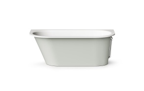 Cast stone bath VARIO M "AD" 158x75cm, Glossy Alpine White / Glossy Fog