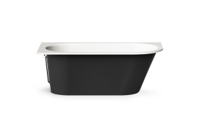 Cast stone bath VARIO M "B" 158x75cm, Glossy Alpine White / Glossy Black