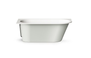 Cast stone bath VARIO M "B" 158x75cm, Glossy Alpine White / Glossy Fog