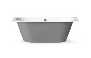 Cast stone bath VARIO XL 185x80cm, Glossy Alpine White / Glossy Grey