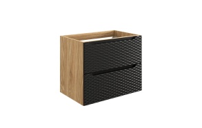 Waves Black Cabinet Under Washbasin 70 cm 2 Drawers