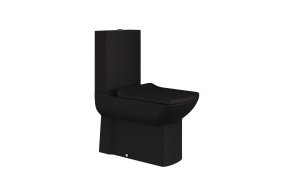 back to wall wc Lara, mat black, without seat (LR360-11SM + LR410-00SM + 022369 + 883818 )