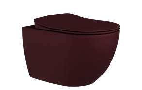 rimfree wall hung toilet Free,mat red, without seat