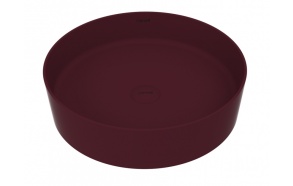 round worktop washbasin Loop 45x45 cm mat red
