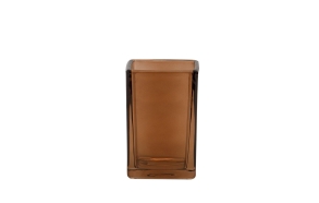 BROWN GLASS TOOTHBRUSH HOLDER 7x10.5 cm