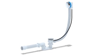 drain-overflow with trap, chrome