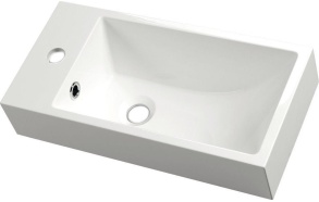 ARIANA Cast marble washbasin 50x10x25 cm, left, white