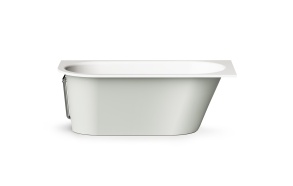 Cast stone bath VARIO M "C" 158x75cm, Glossy Alpine White / Glossy Fog