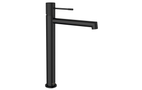 SOLARIS High Washbasin Mixer Tap without Pop Up Waste, black