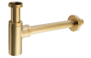 Washbasin Waste Trap 5/4", drain 32mm, round, gold matt
