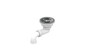 closable bottom valve for kitchen sink without overflow diam 90 mm, antrachite
