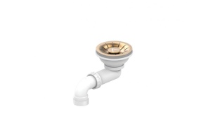 closable bottom valve for kitchen sink without overflow diam 90 mm, brushed bronze