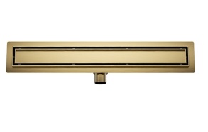 Stainless steel shower drain set with grid 70 cm, brushed brass