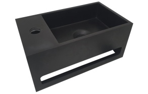 Julia Solid Surface washbasin 35 x 20 x 16 cm mat black, left