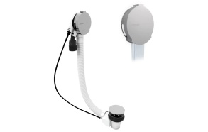 vannisifoon vanni veega täitmise funktsiooniga (L) 800mm, Plug 72mm, kroom