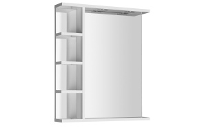 riiulite ja LED valgustusega peegel KORIN, 60x70x12cm