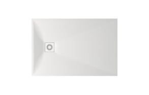 shower tray Lettera 80x120 white, including feet, panels, siphon