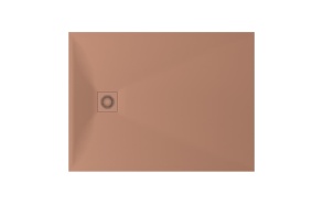 shower tray Lettera 90x120 Clay, including feet, panels, siphon
