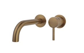 built in basin mixer 20 cm, brushed bronzed copper "cold start" (external part)