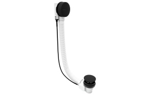 Vannisifoon ülevooluga (L) 800 mm, kork 72mm, matt must