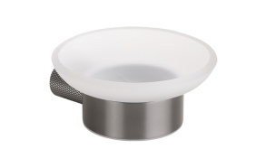 GRINO  Soap dish, stainless steel, matt, graphite