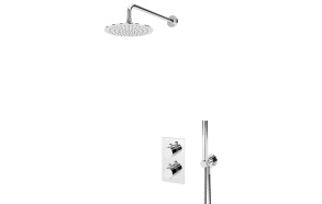 süvistatav dušikomplekt Vertical Thermo, kroom, seinapealsed osad