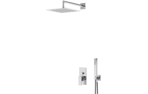 süvistatav dušikomplekt Vertical Linea, kroom, seinapealsed osad