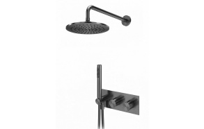 süvistatav dušikomplekt Horizontal, Gun Metal PVD, seinapealsed osad