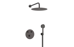 built in shower mixer Tulip, 2 outlets, gun metal PVD