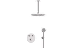 built in shower mixer Tulip, 2 outlets, brushed nickel PVD