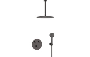 built in shower mixer Tulip, 2 outlets, gun metal PVD