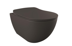 rimfree wall hung toilet Free,mat anthracite, without seat