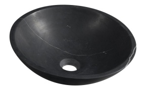 BLOK Stone Washbowl dia 40cm, polished mat black marble