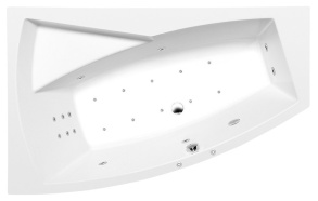 EVIA L HYDRO-AIR hydromassage Bath tub, 160x100x47cm, white