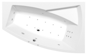 EVIA R HYDRO-AIR hydromassage Bath tub, 160x100x47cm, white