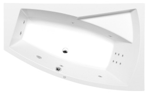 EVIA R HYDRO hydromassage Bath tub, 160x100x47cm, white