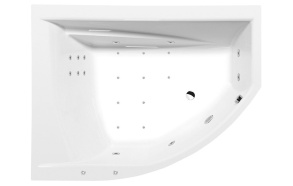 TANDEM  L HYDRO-AIR hydromassage Bath tub, 170x130x50 cm, white