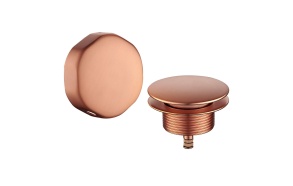 button / plug bath overflow comb. brushed copper