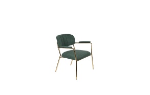 Lounge Chair Jolien Arm Gold/Dark Green