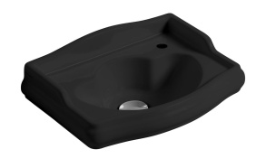 RETRO Ceramic Washbasin 41x32 cm (tap hole on the RHS, without overflow hole), black matt