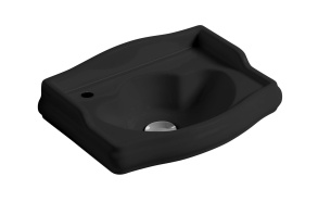 RETRO Ceramic Washbasin 41x30cm (tap hole on the LHS, no overflow hole), black matt