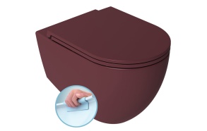 Rimless seina wc pott Infinity 36.5x53 cm, matt punane