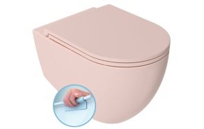 Rimless seina wc pott Infinity 36.5x53 cm, matt roosa